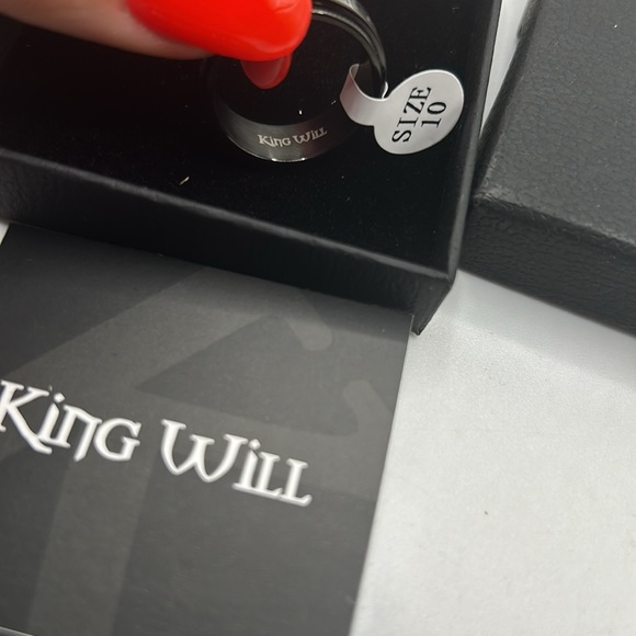 King Will 8mm Black/Silver Spinner Stainless Steel Ring Fidget Ring Anxiety Ring - Picture 2 of 6